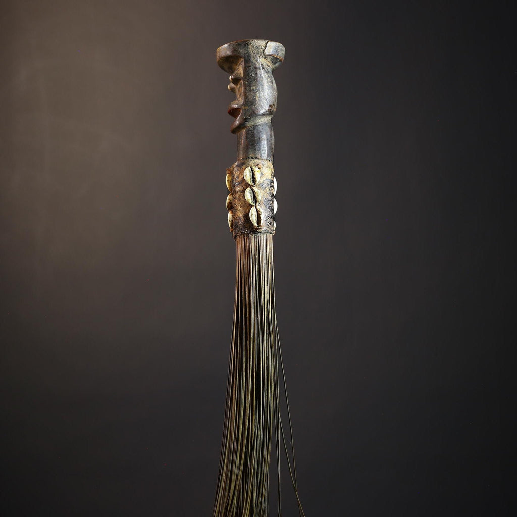 African Yoruba Figure | Flywhisk Artifact | Unique Nigerian Art | Ethnographic Home Decor | Traditional Cultural Accent-G4750