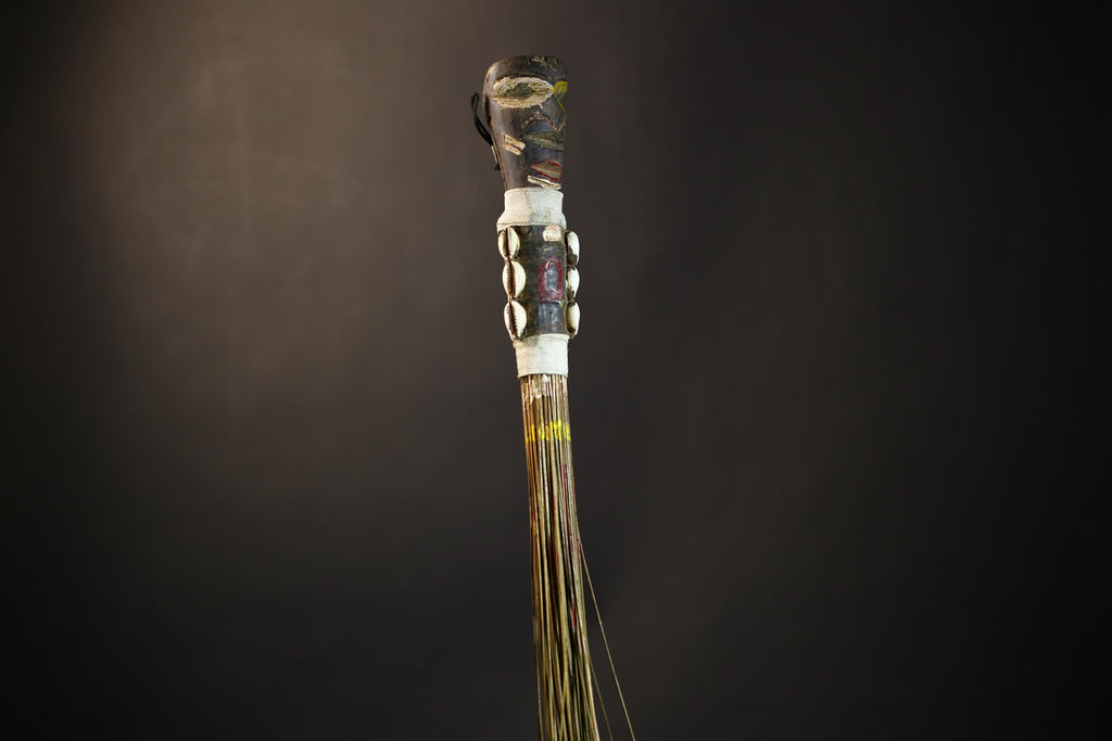 African Yoruba Flywhisk | Handmade Nigerian Tribal Art | Unique Ceremonial Ritual Item | Authentic Artisan Craft-G4747