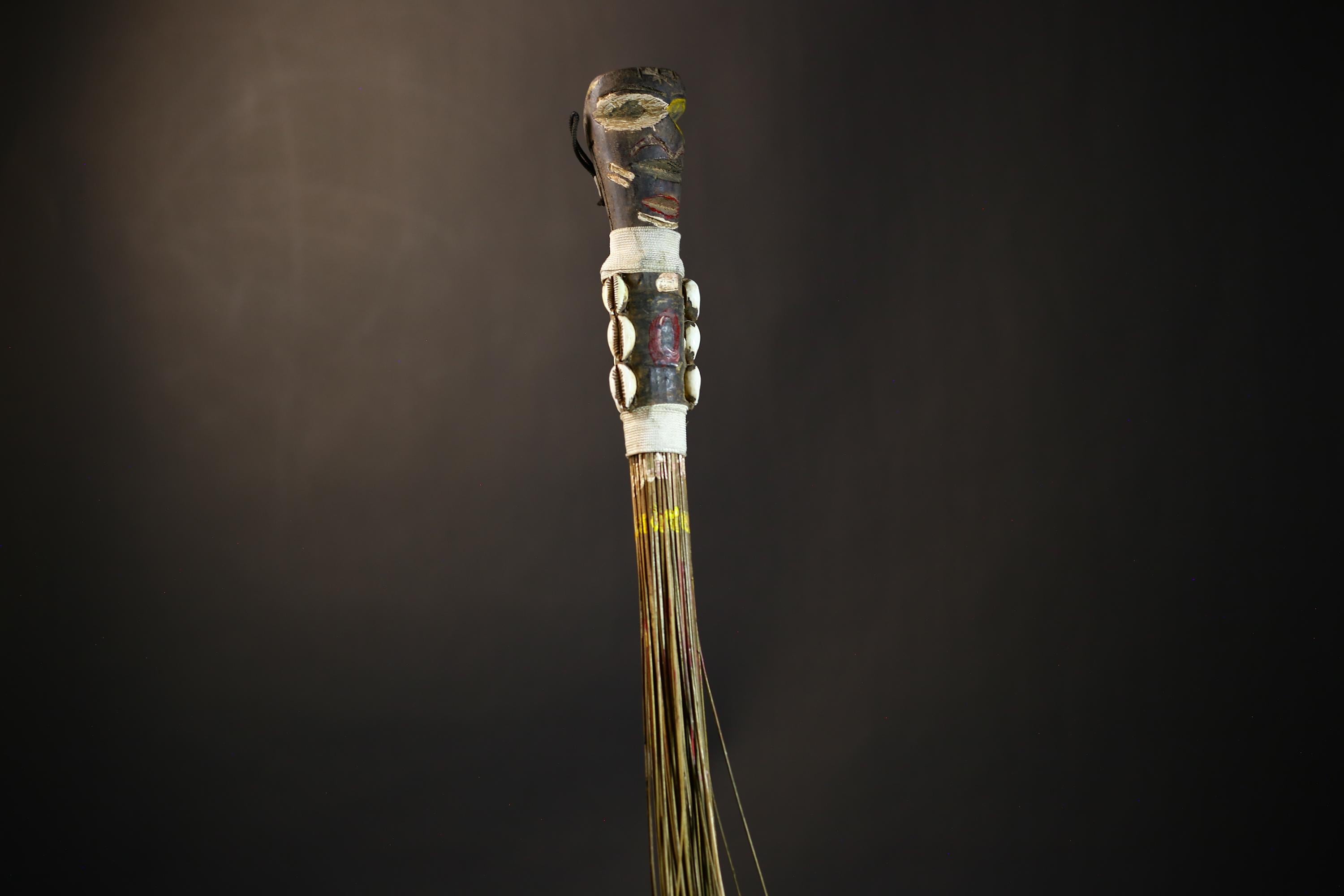 African Yoruba Flywhisk | Handmade Nigerian Tribal Art | Unique Ceremonial Ritual Item | Authentic Artisan Craft-G4747