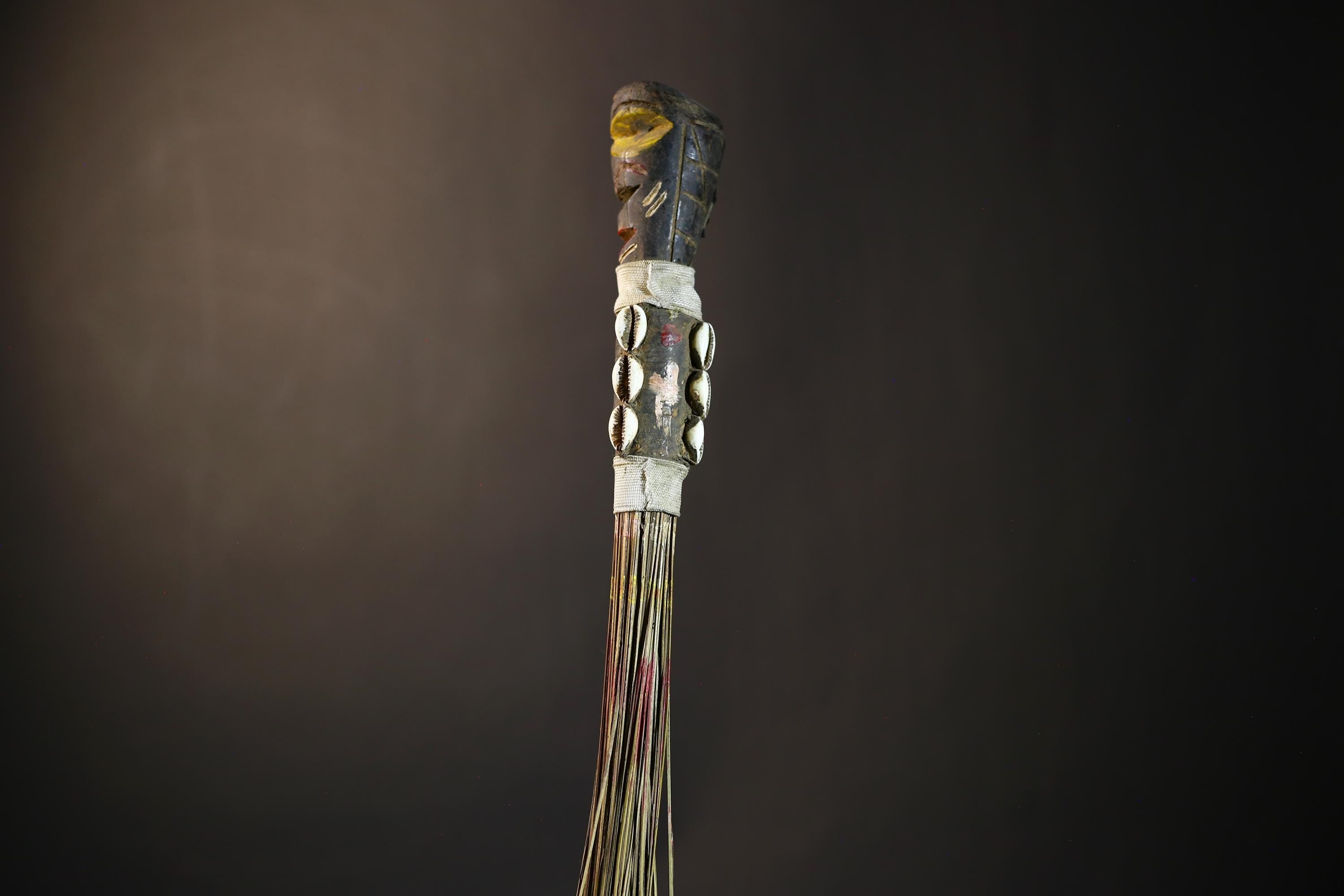 African Yoruba Flywhisk | Handmade Nigerian Tribal Art | Unique Ceremonial Ritual Item | Authentic Artisan Craft-G4747