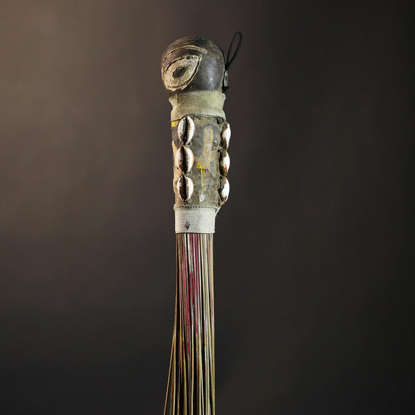 African Yoruba Flywhisk | Antique Nigerian Ceremonial Art | Unique Tribal Ritual Object | Handcrafted Heritage Decor -G4746