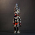 African Yoruba Twin Figures | Adorned Jewelry Art | Oyo Erin Ethnographic Sculpture | Unique Wooden Statue | Cultural Heritage-G4744