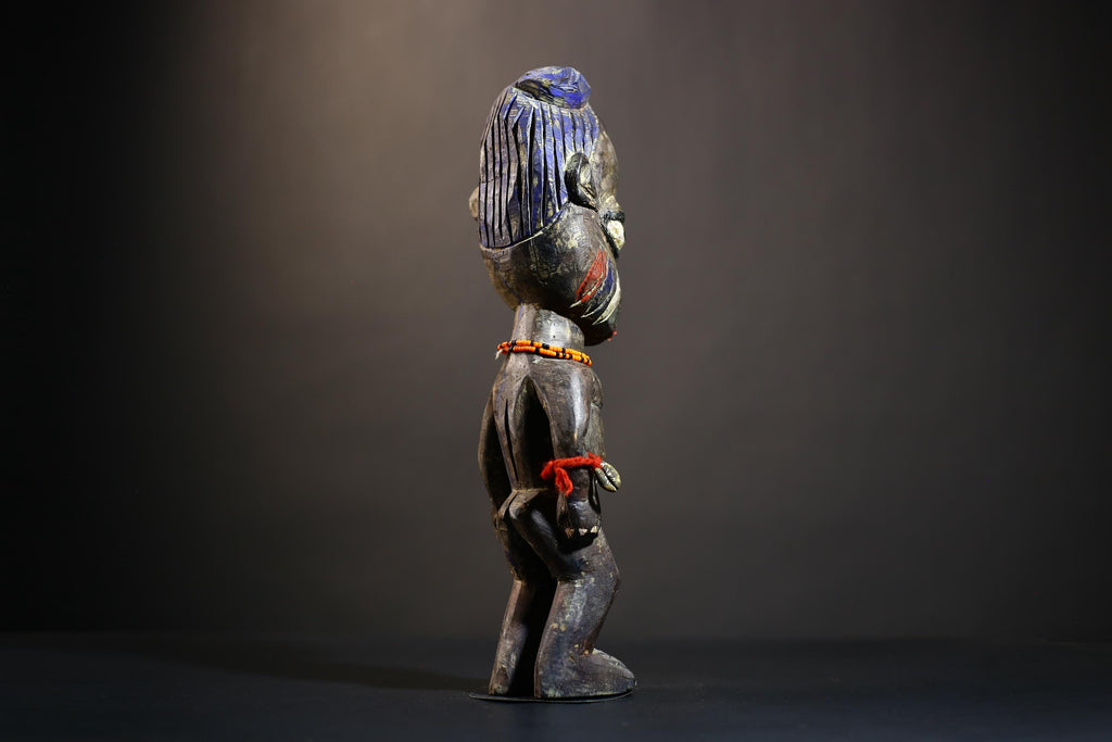 African Yoruba Ibeji Twin Figure | Saki Oyo Style Art | Unique Collectible Statue | Cultural Decor for Home or Gallery-G4770