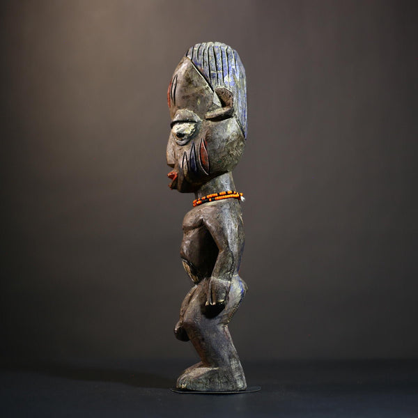 African Yoruba Ibeji Twin Figure | Saki Oyo Style Art | Unique Collectible Statue | Cultural Decor for Home or Gallery-G4770