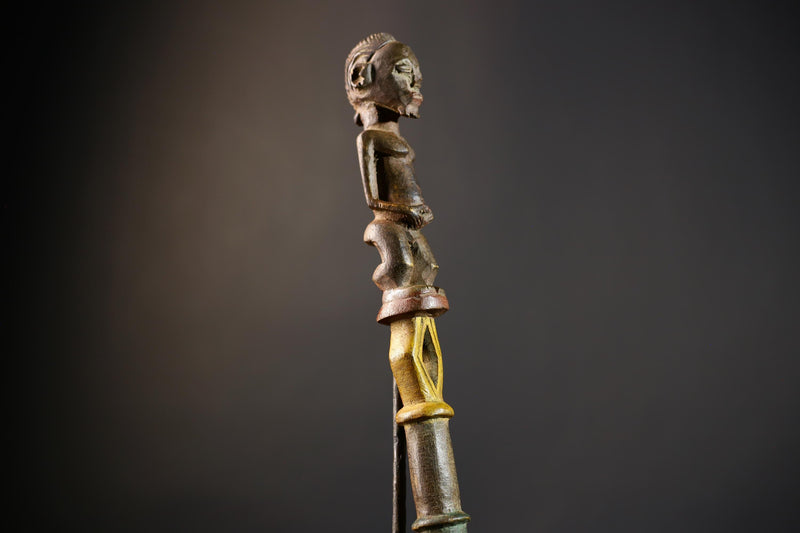 African Walking Stick Figurine Unique Hand-Carved Art | Collectible Decor | Handmade Cultural Accent for Home Decor-G4765