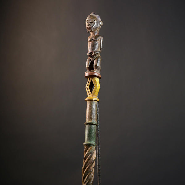 African Walking Stick Figurine Unique Hand-Carved Art | Collectible Decor | Handmade Cultural Accent for Home Decor-G4765