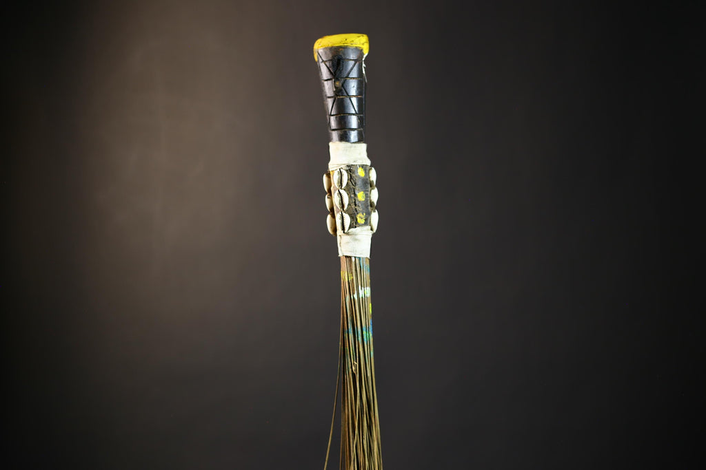 African Yoruba Flywhisk Decorative Figurine | Unique Tribal Art | Antique Ceremony | Home Decor | African Collectible Gift -G4762