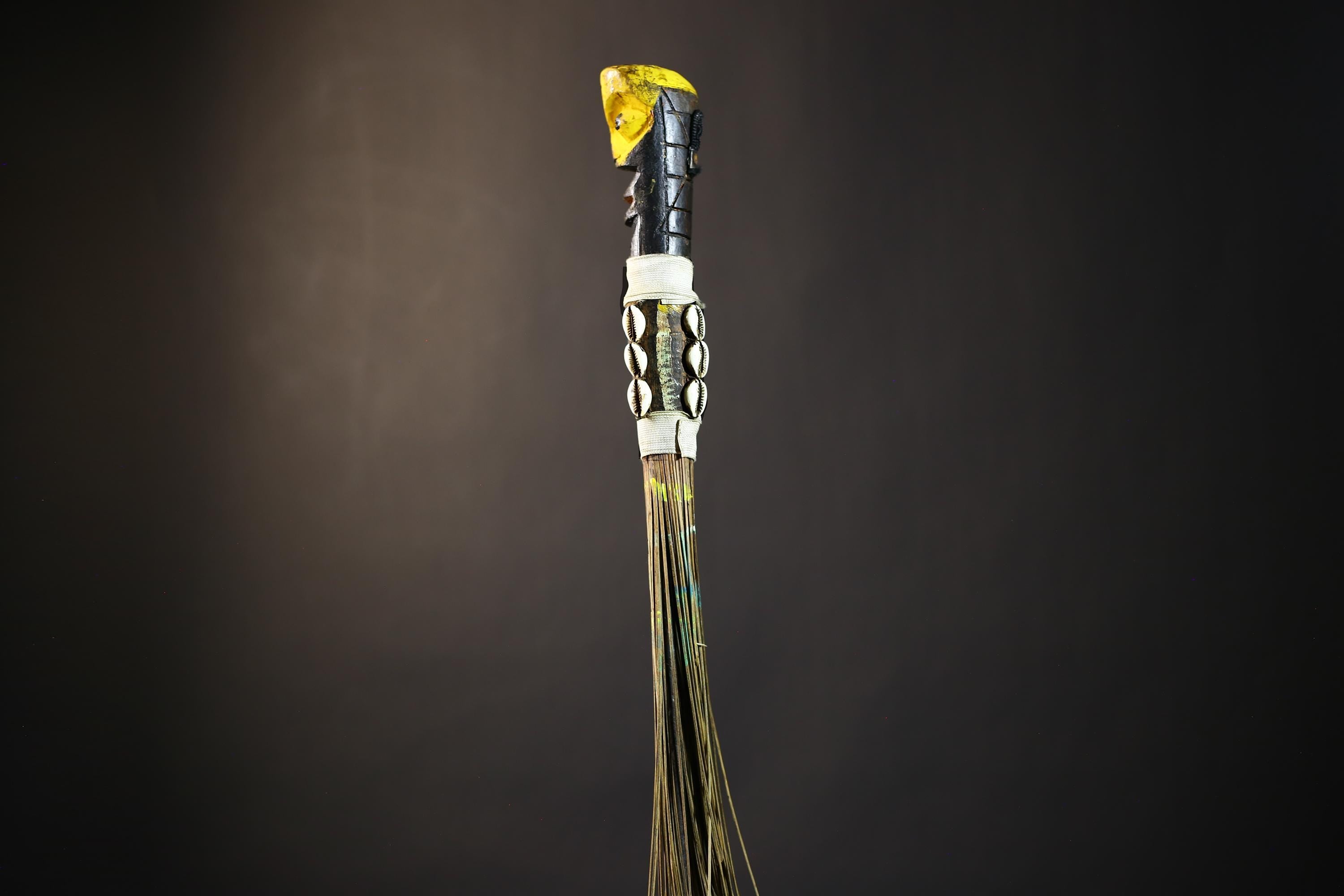 African Yoruba Flywhisk Decorative Figurine | Unique Tribal Art | Antique Ceremony | Home Decor | African Collectible Gift -G4762
