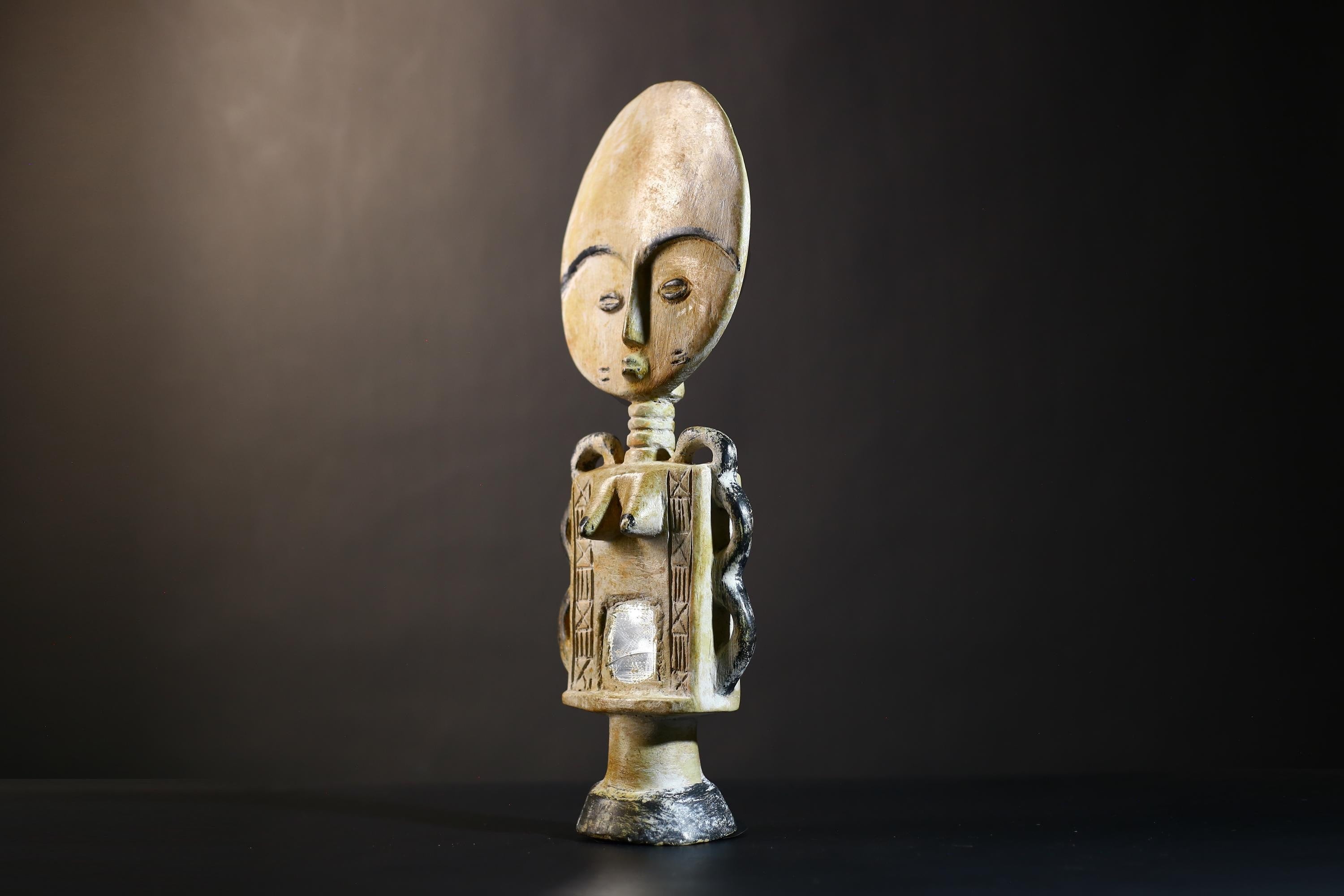 African Tribal Art Figure | Hand-Carved Akua'ba Doll | Unique Decor | African Heritage Collectible | Artisan Home Accent-G4757