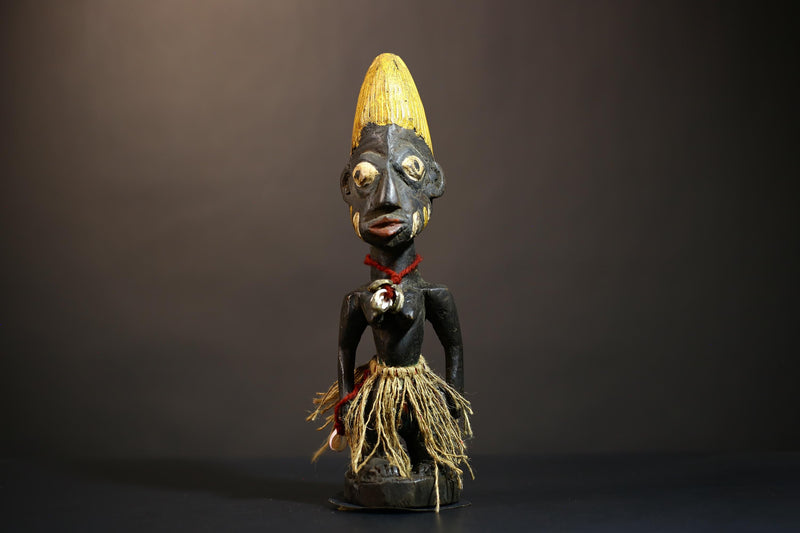 African Yoruba Tribal Figures | Unique Handcrafted Sculptures | Home Decor | Artisan Collectibles | Bohemian Accent Pieces-G4906