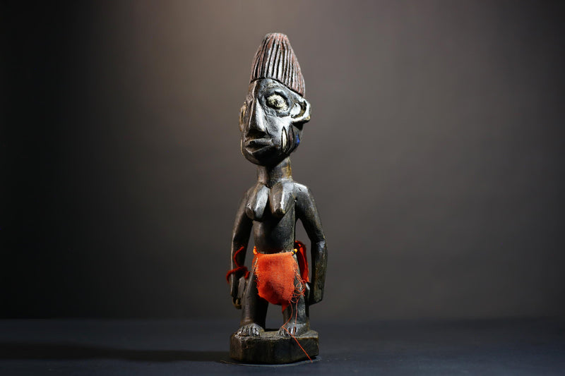 African Yoruba Male Twin Figure | Saki Oyo Traditional Craft | Unique Cultural Art | Handmade Decor | Collectible Statue Piece-G4782