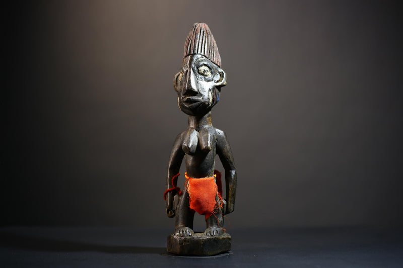 African Yoruba Male Twin Figure | Saki Oyo Traditional Craft | Unique Cultural Art | Handmade Decor | Collectible Statue Piece-G4782