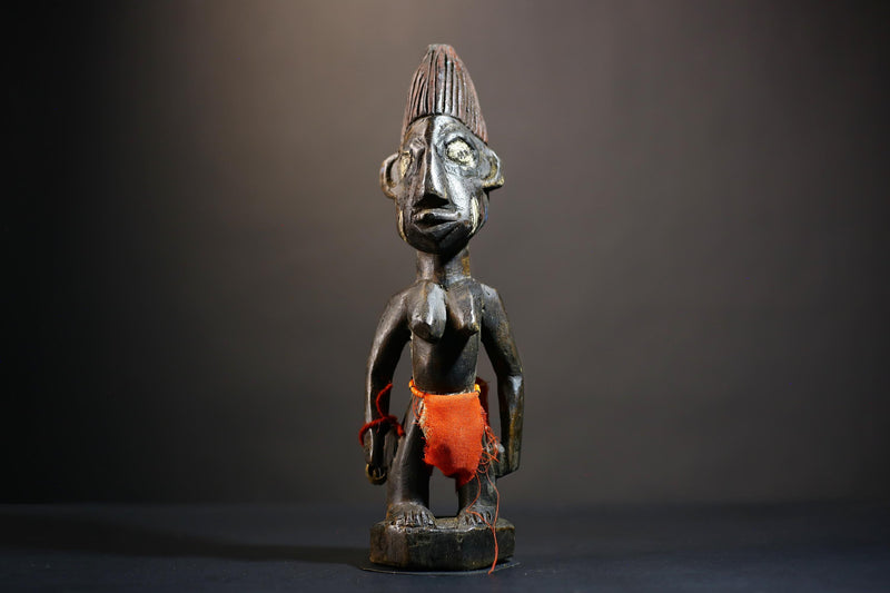 African Yoruba Male Twin Figure | Saki Oyo Traditional Craft | Unique Cultural Art | Handmade Decor | Collectible Statue Piece-G4782