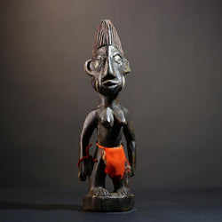 African Yoruba Male Twin Figure | Saki Oyo Traditional Craft | Unique Cultural Art | Handmade Decor | Collectible Statue Piece-G4782