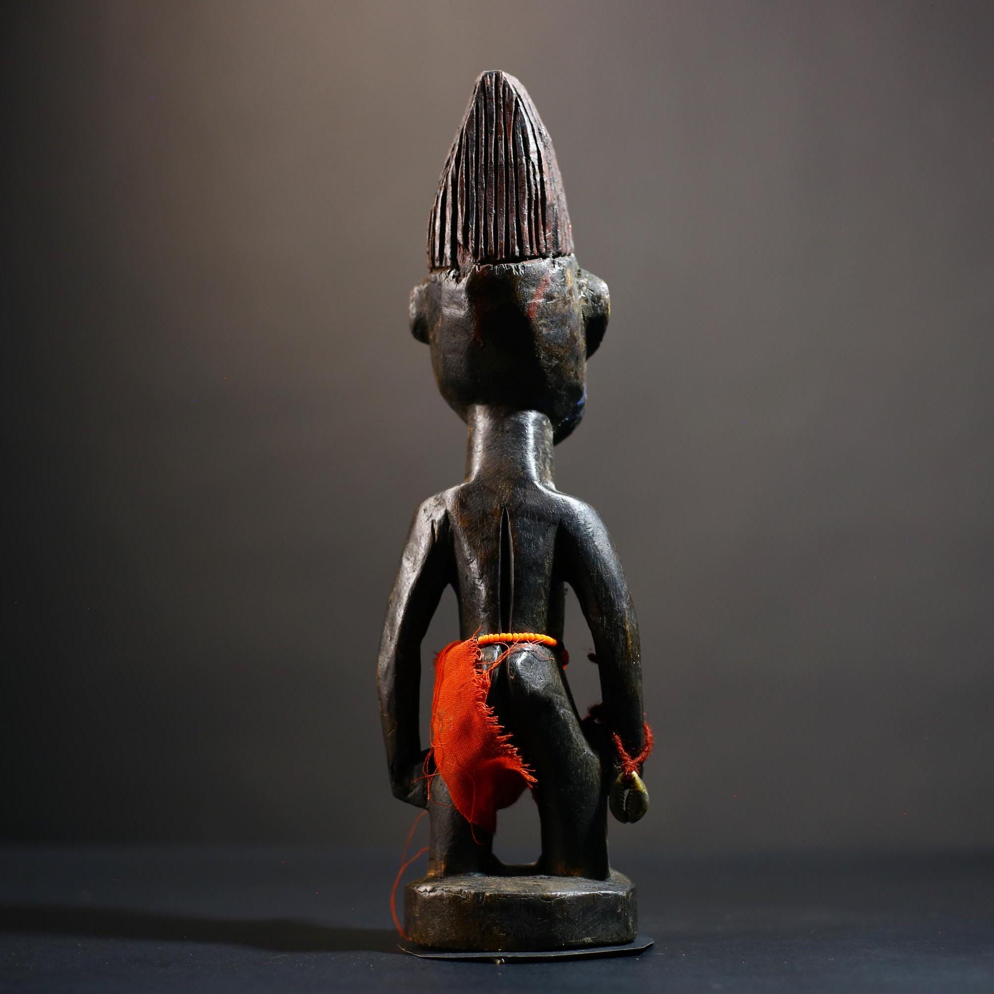 African Yoruba Male Twin Figure | Saki Oyo Traditional Craft | Unique Cultural Art | Handmade Decor | Collectible Statue Piece-G4782