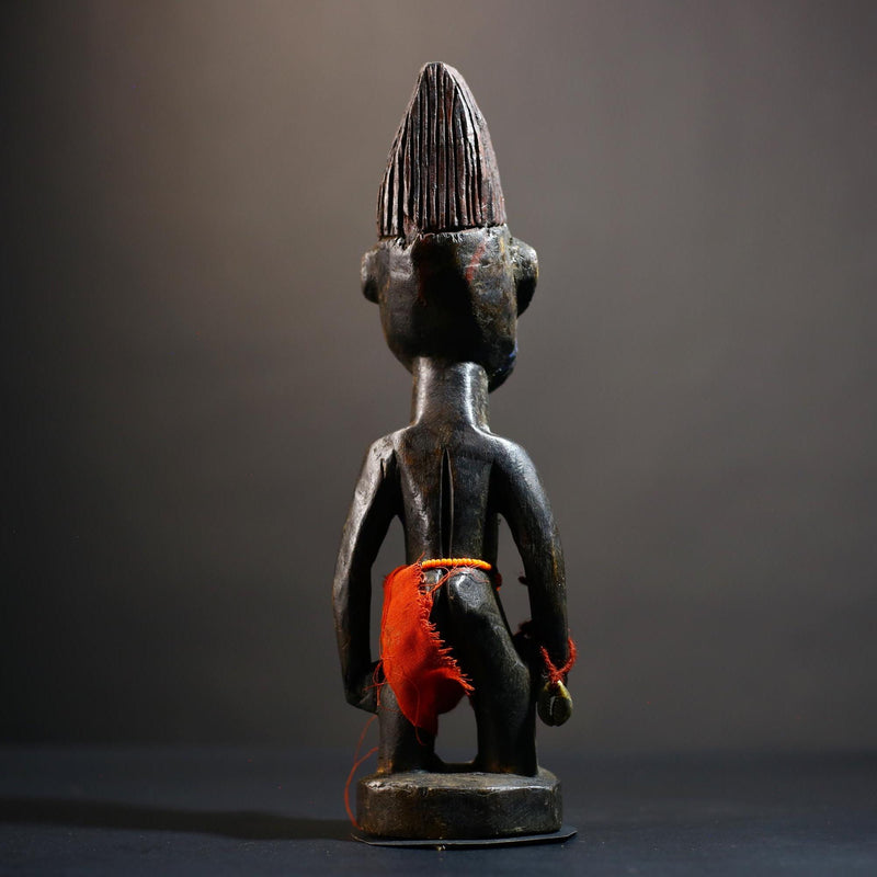 African Yoruba Male Twin Figure | Saki Oyo Traditional Craft | Unique Cultural Art | Handmade Decor | Collectible Statue Piece-G4782