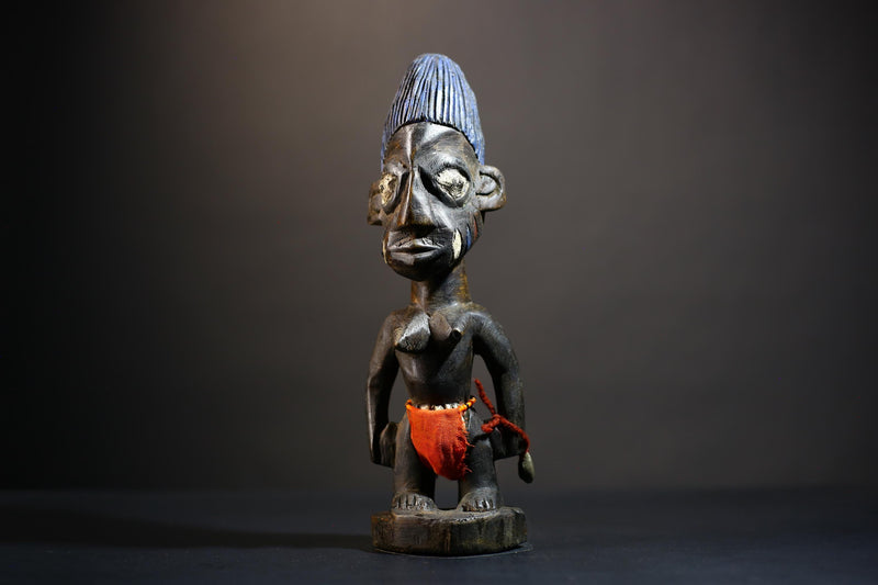 African Yoruba Male Twin Figure | Saki Oyo Traditional Craft | Unique Cultural Art | Handmade Decor | Collectible Statue Piece-G4781