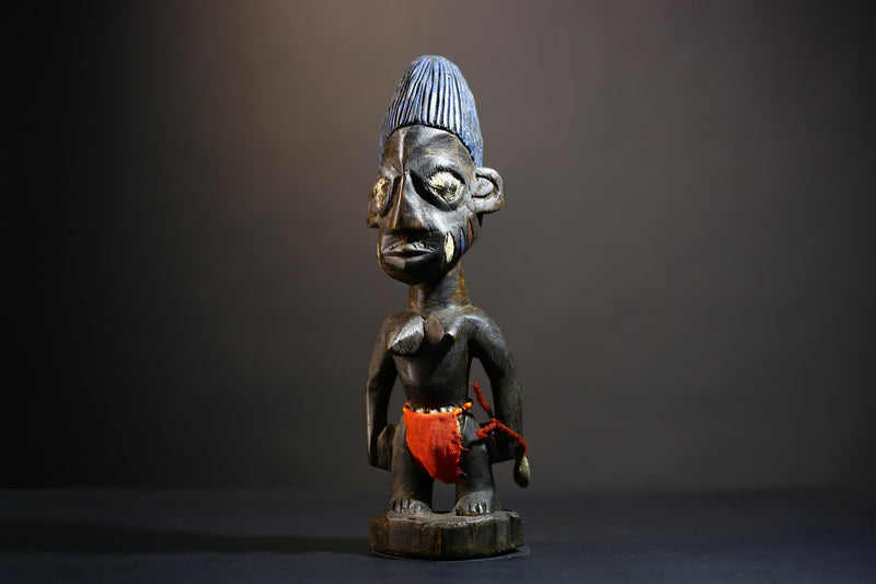 African Yoruba Male Twin Figure | Saki Oyo Traditional Craft | Unique Cultural Art | Handmade Decor | Collectible Statue Piece-G4781