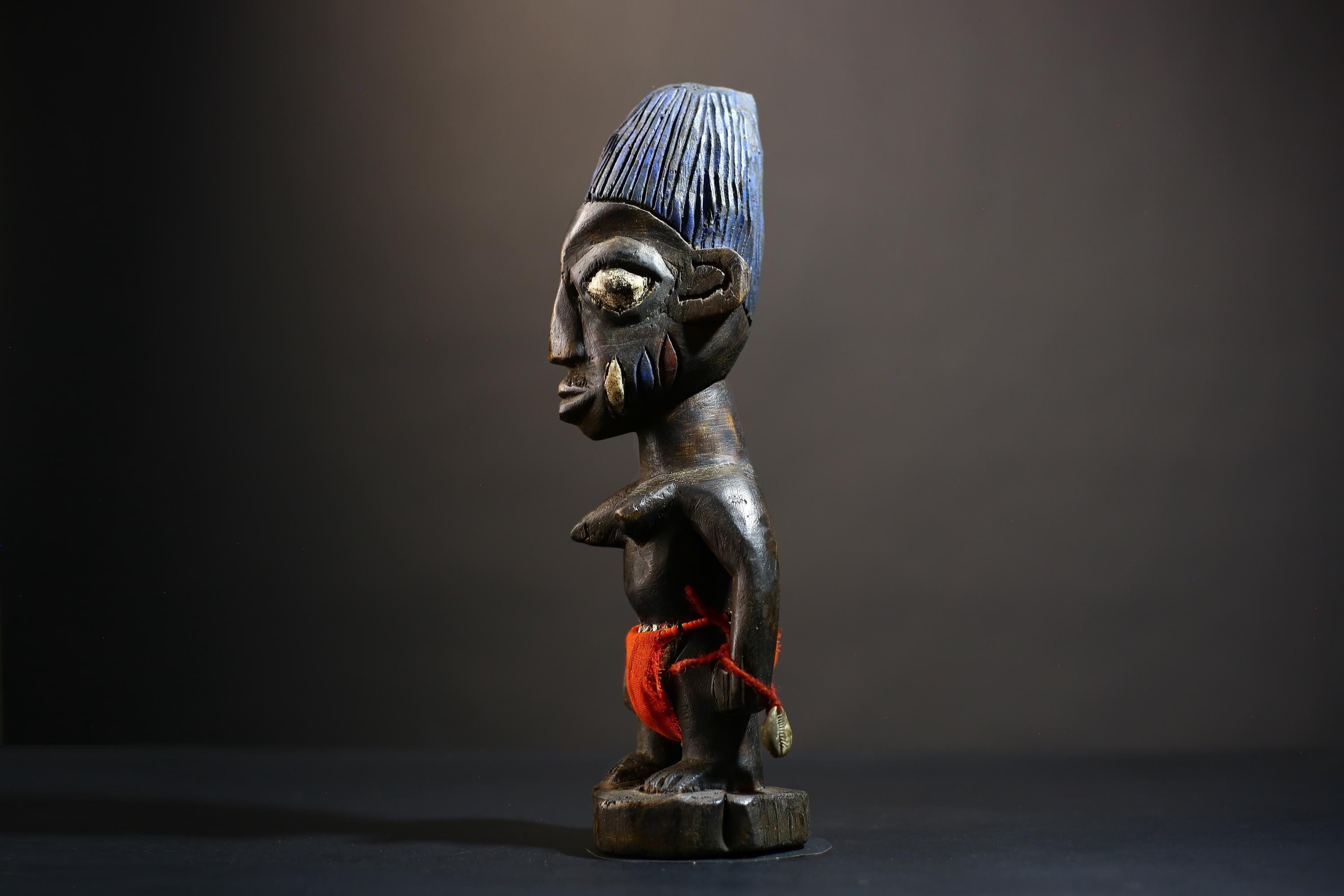 African Yoruba Male Twin Figure | Saki Oyo Traditional Craft | Unique Cultural Art | Handmade Decor | Collectible Statue Piece-G4781