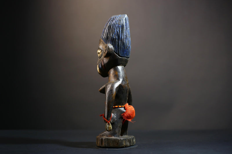 African Yoruba Male Twin Figure | Saki Oyo Traditional Craft | Unique Cultural Art | Handmade Decor | Collectible Statue Piece-G4781