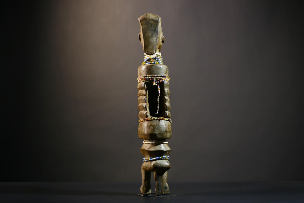 African Senufo Wooden Degele Mask | Tribal Art Decoration | Hand-Carved Ceremony Figure | Unique Wall Art | Authentic Cultural Piece -G4779