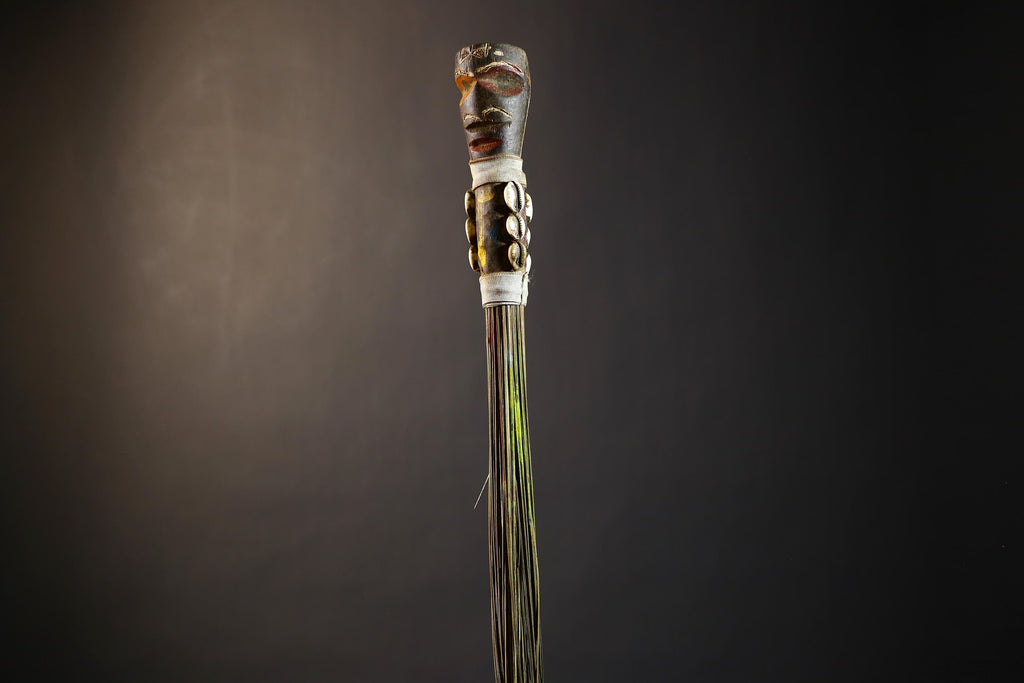 African Traditional Fly Whisk Handmade Straw | Tribal Ceremonial Decor | Unique Cultural Accent | Artisan Home Decoration Piece-G4777