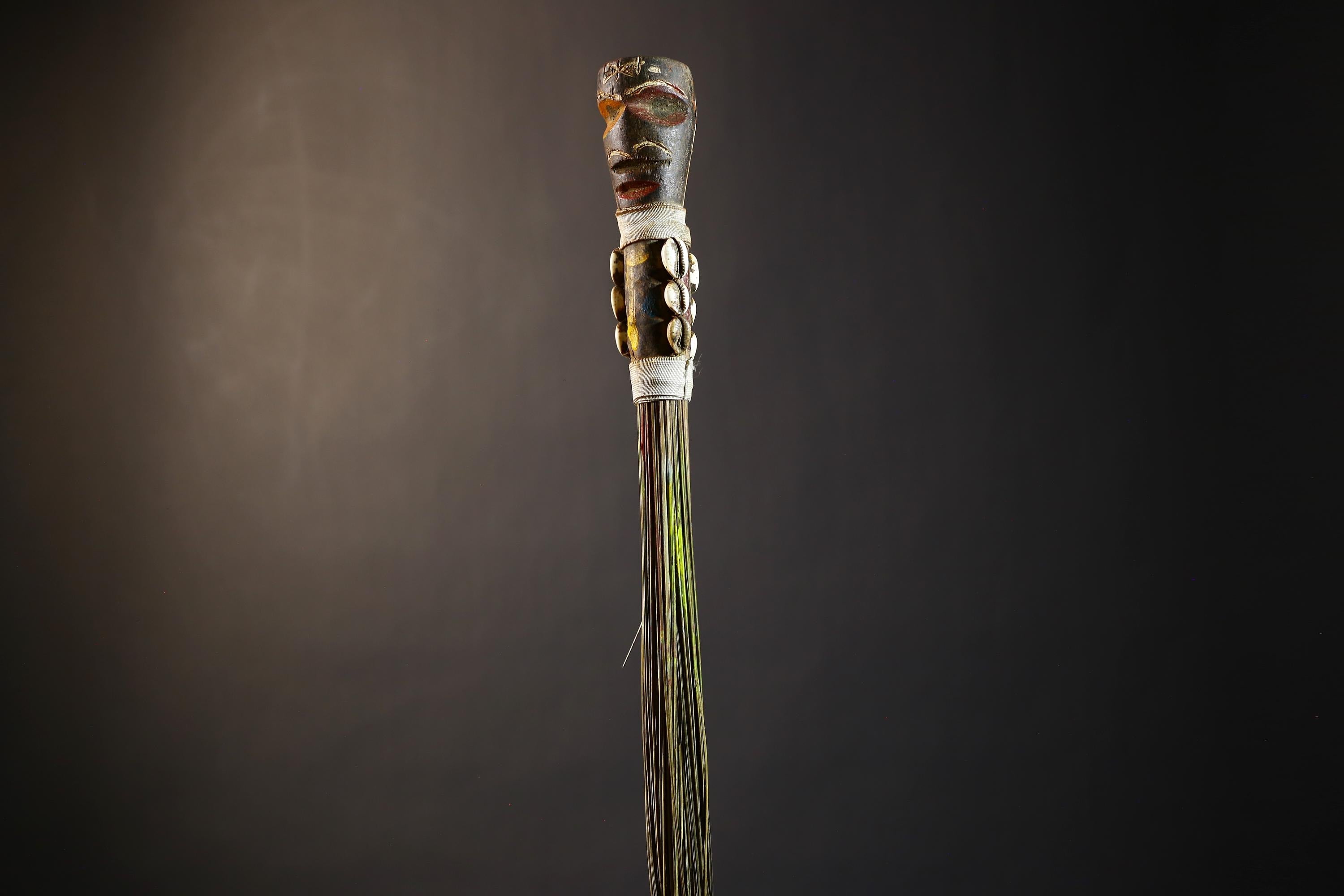 African Traditional Fly Whisk Handmade Straw | Tribal Ceremonial Decor | Unique Cultural Accent | Artisan Home Decoration Piece-G4777