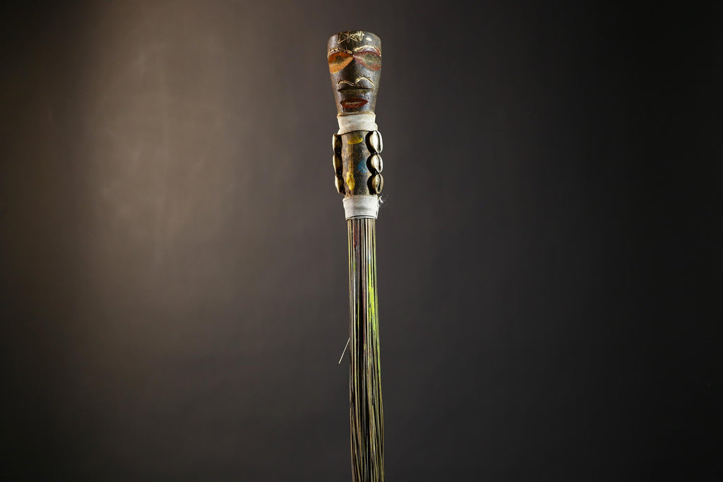 African Traditional Fly Whisk Handmade Straw | Tribal Ceremonial Decor | Unique Cultural Accent | Artisan Home Decoration Piece-G4777