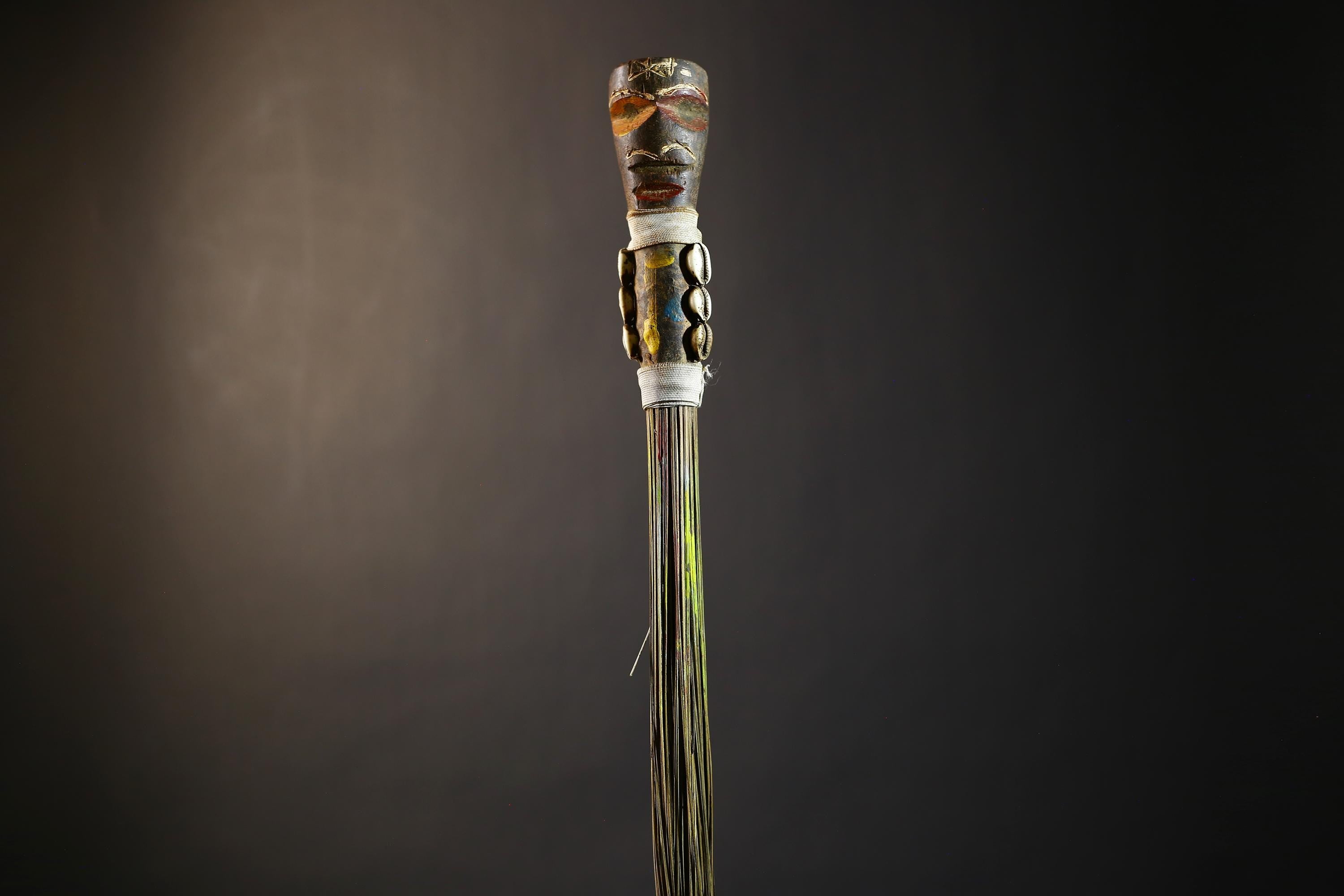 African Traditional Fly Whisk Handmade Straw | Tribal Ceremonial Decor | Unique Cultural Accent | Artisan Home Decoration Piece-G4777