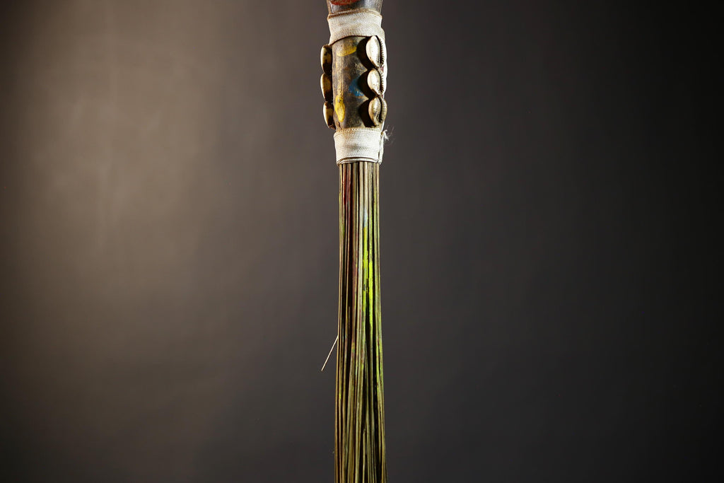 African Traditional Fly Whisk Handmade Straw | Tribal Ceremonial Decor | Unique Cultural Accent | Artisan Home Decoration Piece-G4777