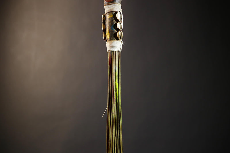 African Traditional Fly Whisk Handmade Straw | Tribal Ceremonial Decor | Unique Cultural Accent | Artisan Home Decoration Piece-G4777