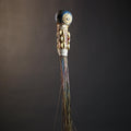 African Artisan Crafted Decorative Fly Whisk | Unique Home Décor Accent | Handwoven Straw Design | Cultural Art Display Piece-G4771