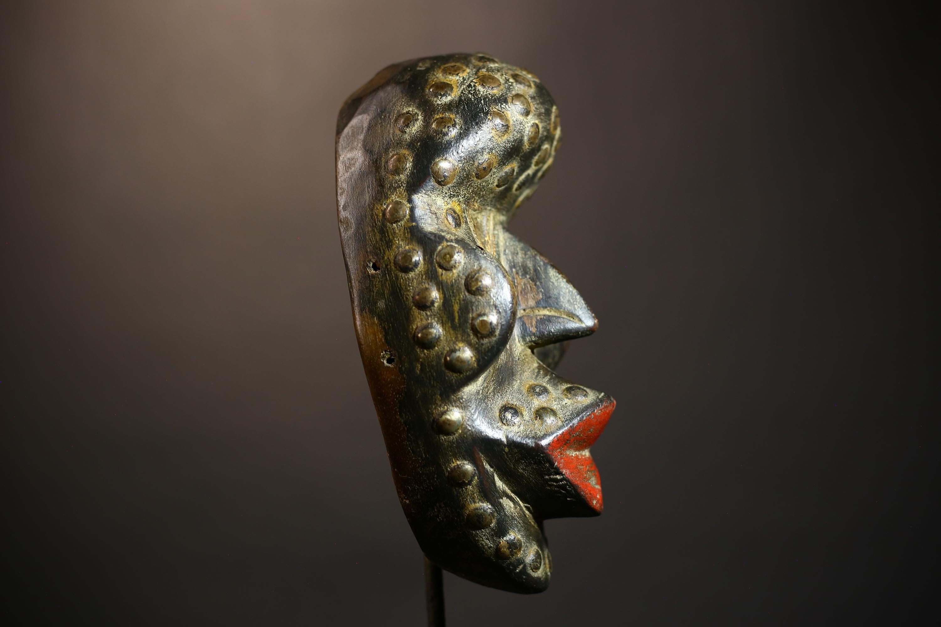 African Mask | Dan Kran Tribal Handmade | Wall Decor | Ethnic Vintage Art | Unique Collectible Piece-G4917