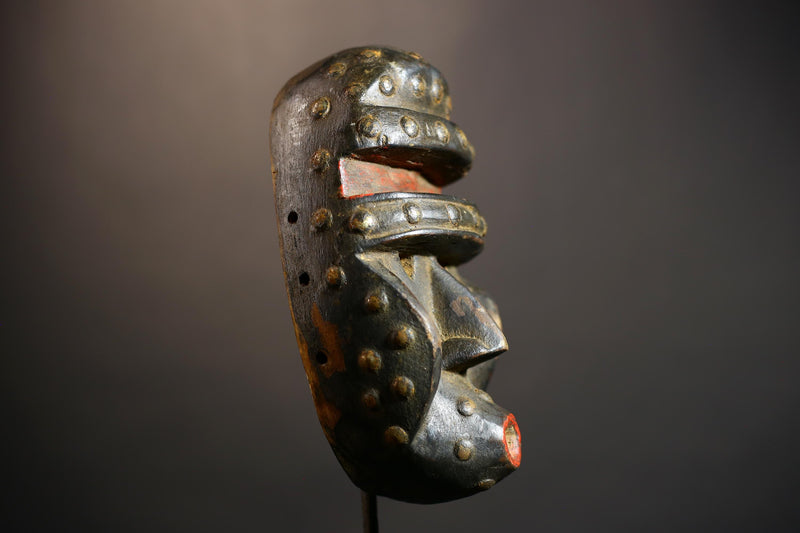 African Female Mask | Vintage Tribal Wood Wall Art | Handmade Decor | Unique Ethnic Decoration | Artisan Craftsmanship-G4915