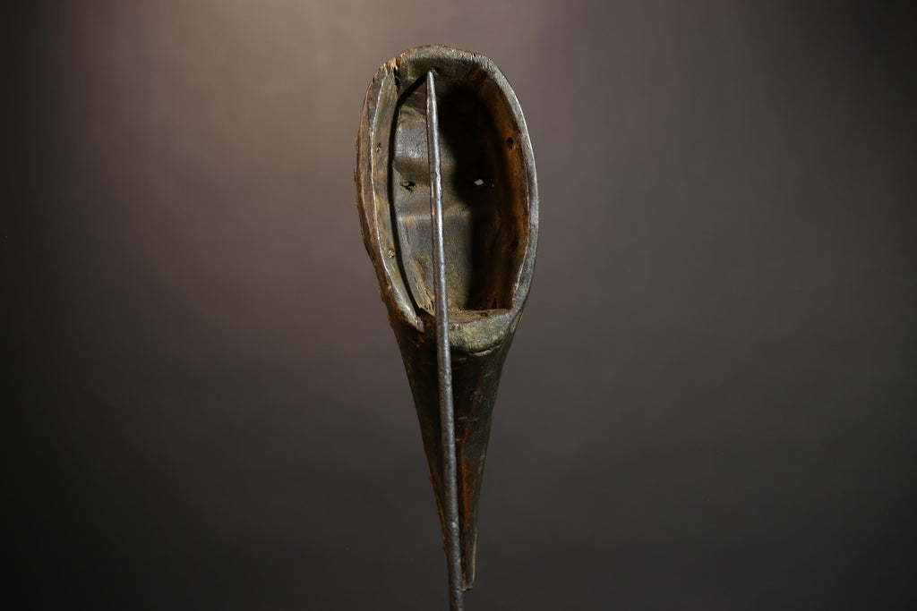 African Tribal Bird Mask Hand-Carved Wood Authentic Traditional Decor-G4914