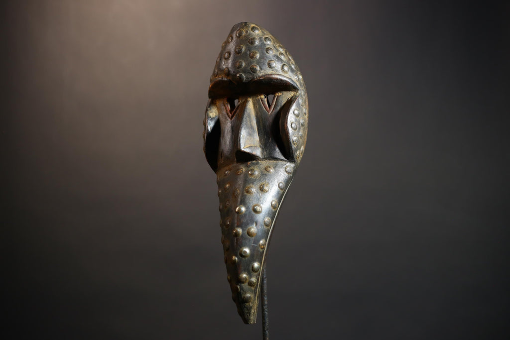 African Tribal Bird Mask | Hand-Carved Wood Decor | Authentic Traditional Art | Unique Cultural Wall Hanging | Artisan Craft-G4913