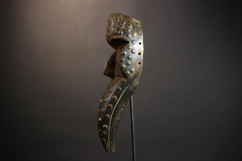 African Tribal Bird Mask | Hand-Carved Wood Decor | Authentic Traditional Art | Unique Cultural Wall Hanging | Artisan Craft-G4913