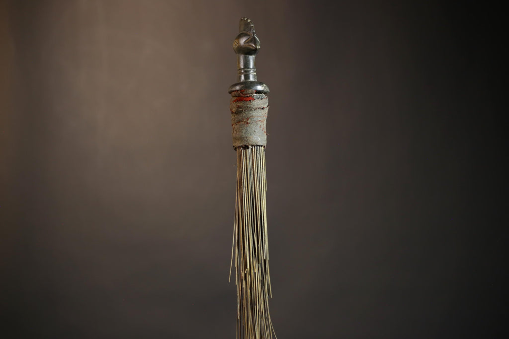 African Traditional Fly Whisk Handmade Straw | Tribal Ceremonial Decor | Unique Cultural Accent | Artisan Home Decoration Piece-G4910