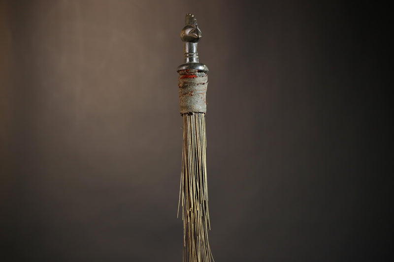 African Traditional Fly Whisk Handmade Straw | Tribal Ceremonial Decor | Unique Cultural Accent | Artisan Home Decoration Piece-G4910