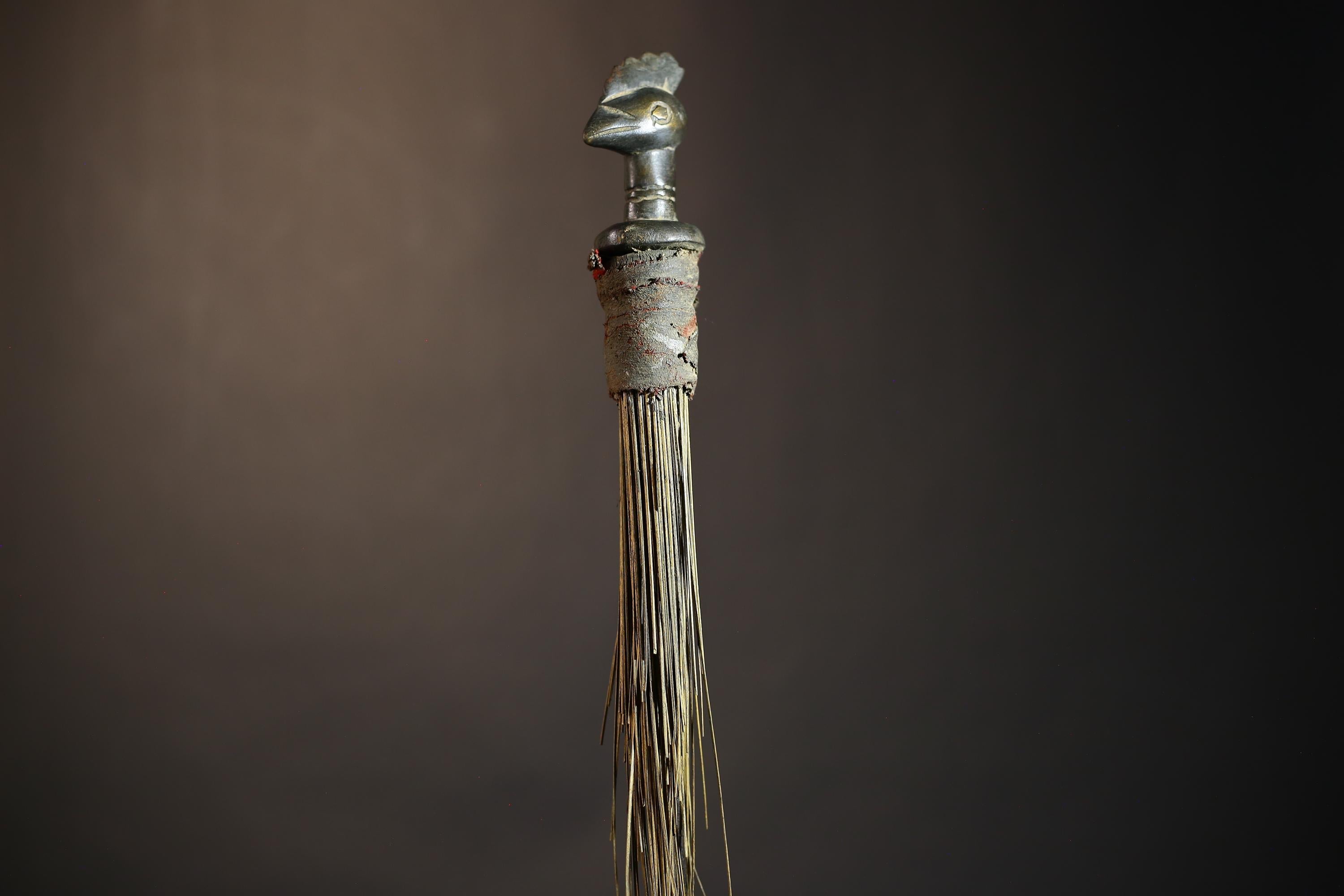 African Traditional Fly Whisk Handmade Straw | Tribal Ceremonial Decor | Unique Cultural Accent | Artisan Home Decoration Piece-G4910