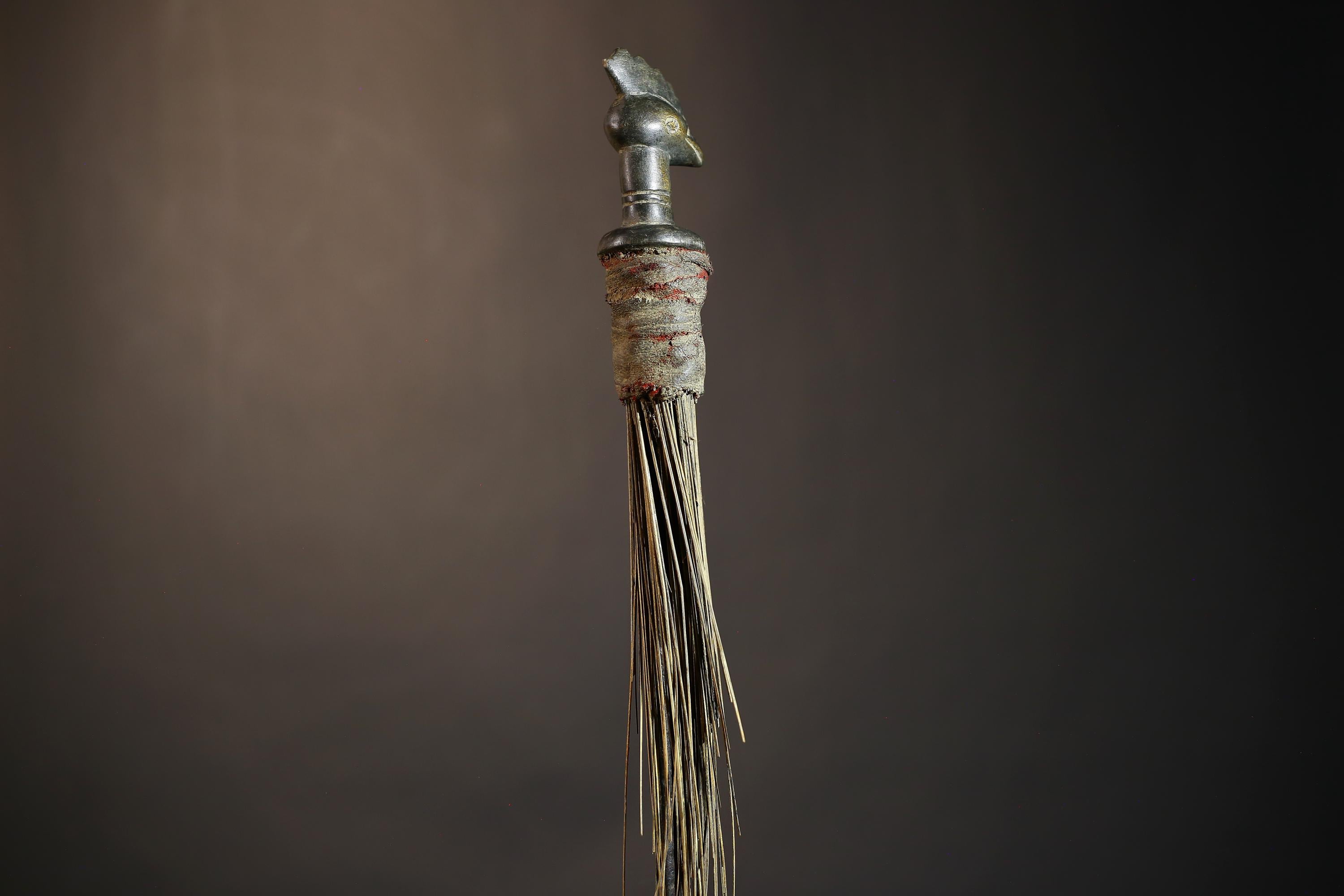African Traditional Fly Whisk Handmade Straw | Tribal Ceremonial Decor | Unique Cultural Accent | Artisan Home Decoration Piece-G4910
