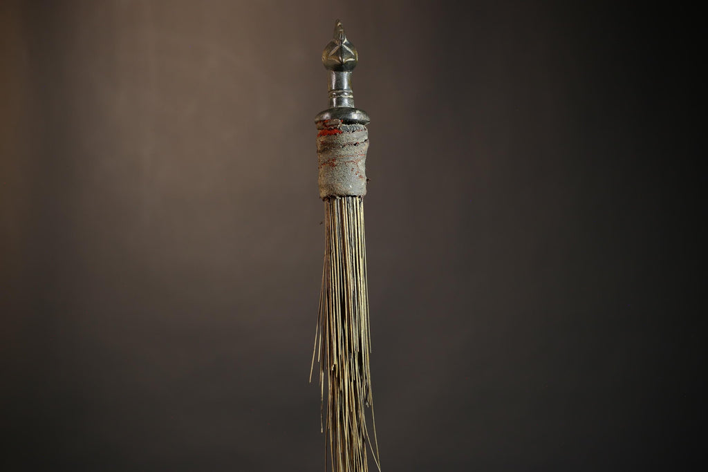 African Traditional Fly Whisk Handmade Straw | Tribal Ceremonial Decor | Unique Cultural Accent | Artisan Home Decoration Piece-G4910