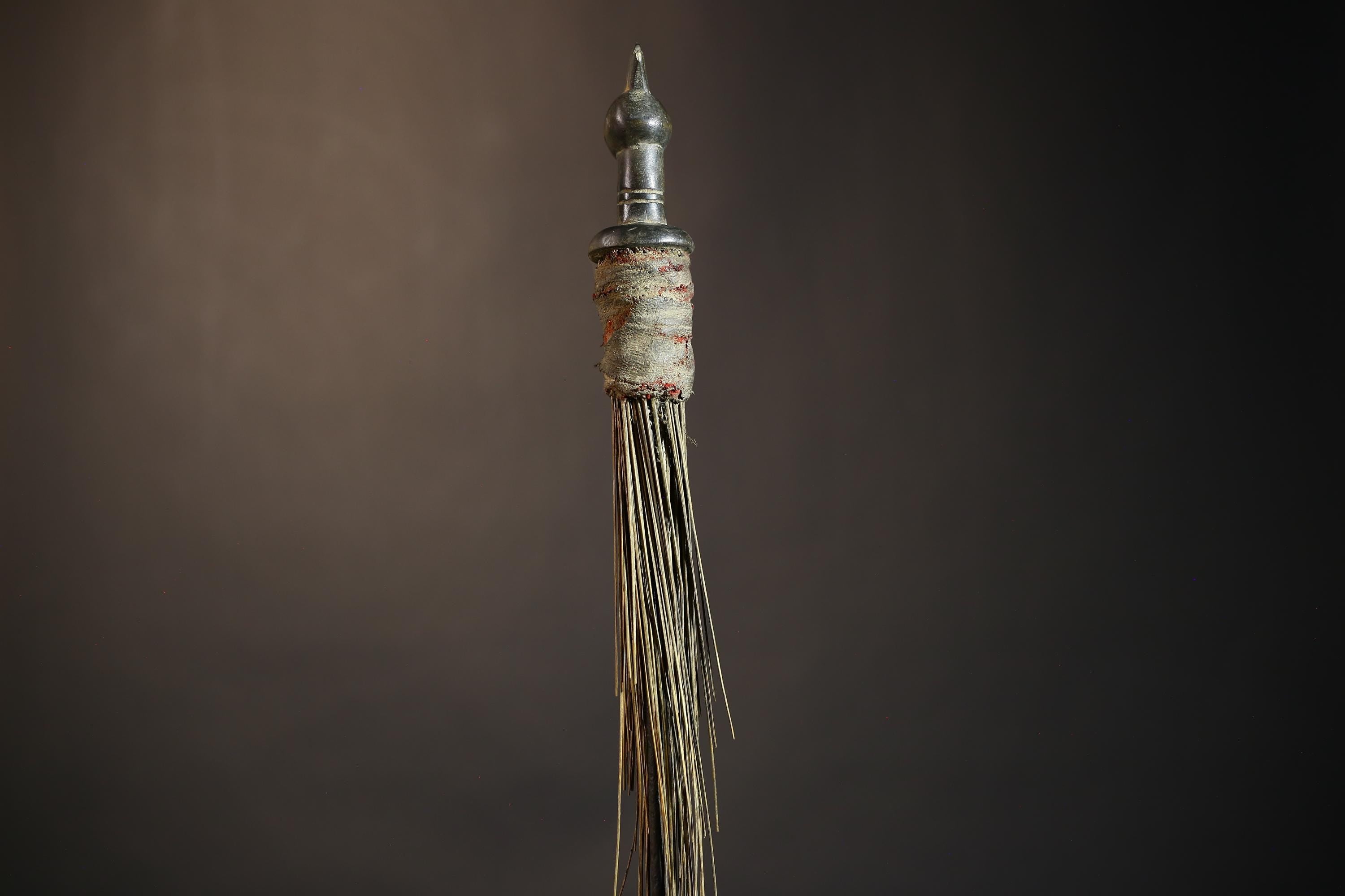 African Traditional Fly Whisk Handmade Straw | Tribal Ceremonial Decor | Unique Cultural Accent | Artisan Home Decoration Piece-G4910