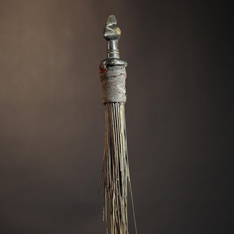 African Traditional Fly Whisk Handmade Straw | Tribal Ceremonial Decor | Unique Cultural Accent | Artisan Home Decoration Piece-G4910