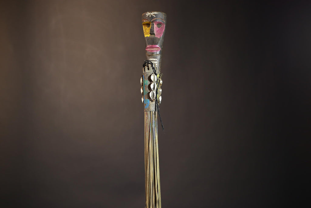 African Traditional Fly Whisk Handmade Straw | Tribal Ceremonial Decor | Unique Cultural Accent | Artisan Home Decoration Piece-G4909