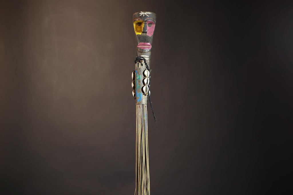 African Traditional Fly Whisk Handmade Straw | Tribal Ceremonial Decor | Unique Cultural Accent | Artisan Home Decoration Piece-G4909