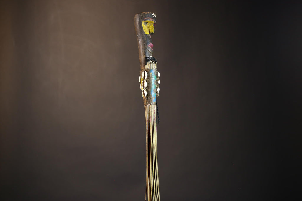 African Traditional Fly Whisk Handmade Straw | Tribal Ceremonial Decor | Unique Cultural Accent | Artisan Home Decoration Piece-G4909