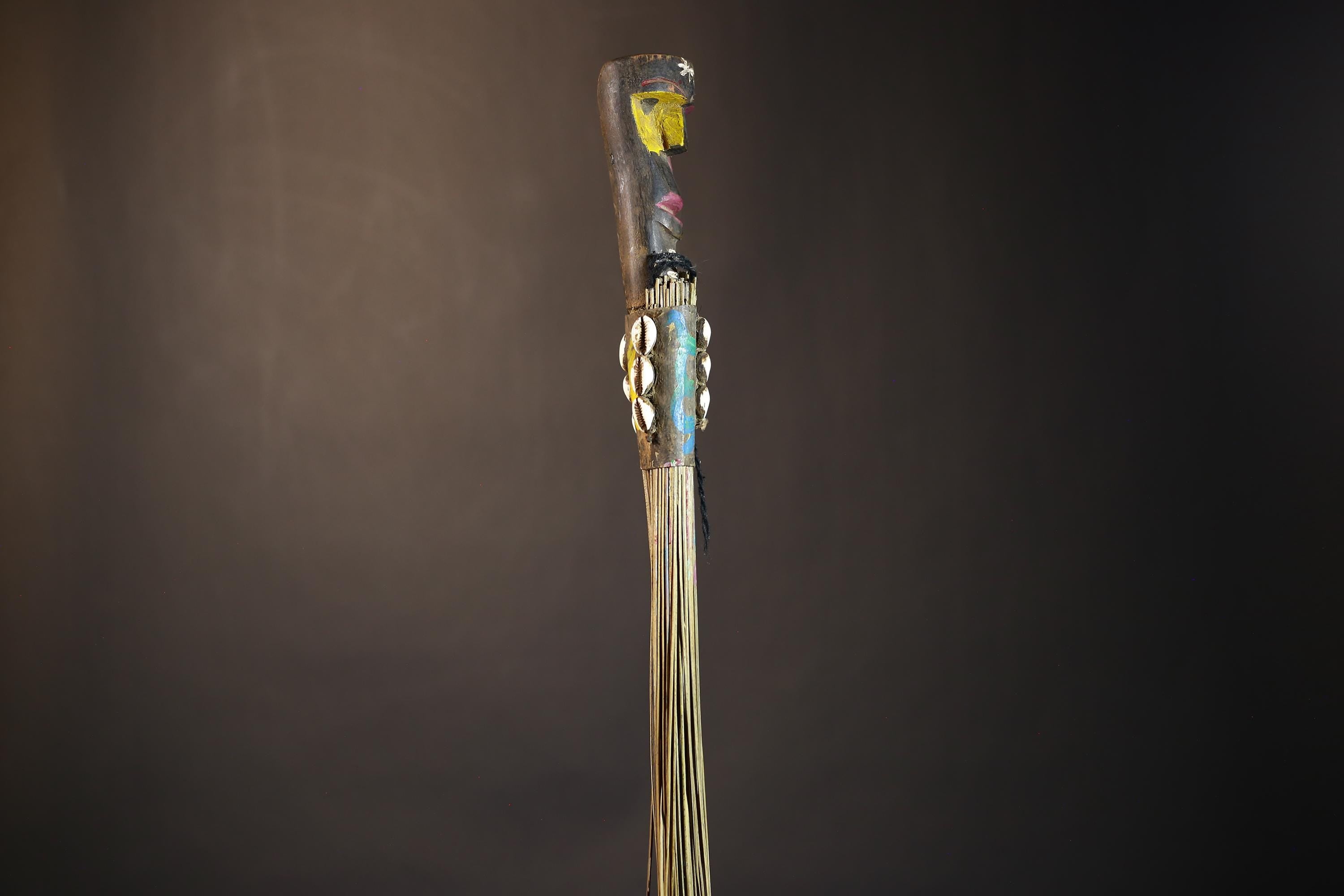 African Traditional Fly Whisk Handmade Straw | Tribal Ceremonial Decor | Unique Cultural Accent | Artisan Home Decoration Piece-G4909