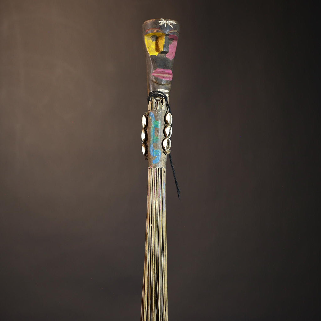 African Traditional Fly Whisk Handmade Straw | Tribal Ceremonial Decor | Unique Cultural Accent | Artisan Home Decoration Piece-G4909