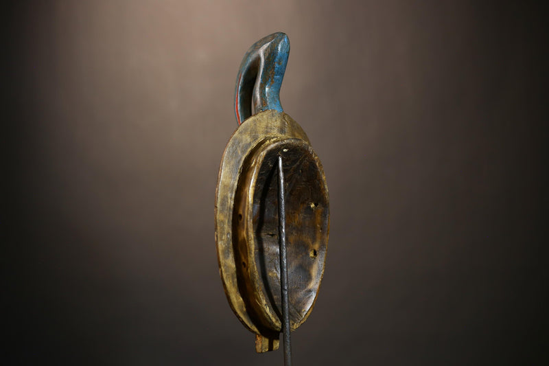 Hand-Carved African Mask | Vintage Guro & Baule Tribal Art | Unique Wooden Wall Décor | Cultural Collectible Display-G4927